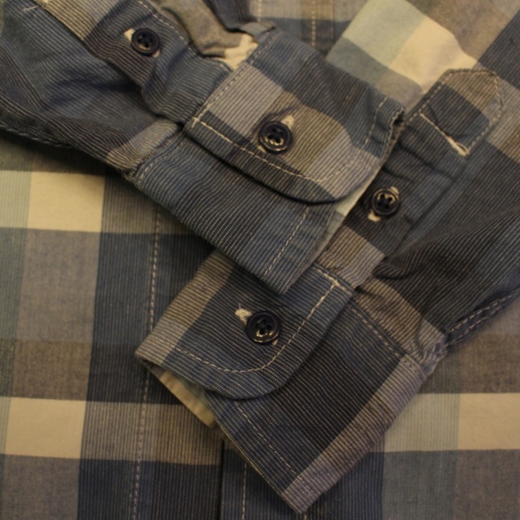 Boys Shirt. 100% cotton, blue check pattern - Picture 6 of 8